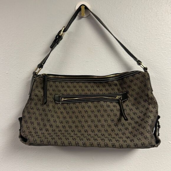 Dooney & Burke Women's DB Monogram Print Canvas Shoulder Handbag - Picture 1 of 11